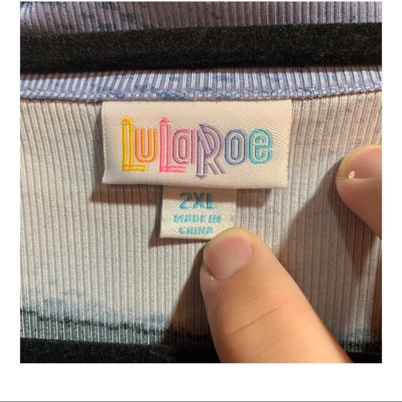 LuLaRoe Stacie Blue Stripes Shirt Dress 2XL NWOT - Picture 6 of 12